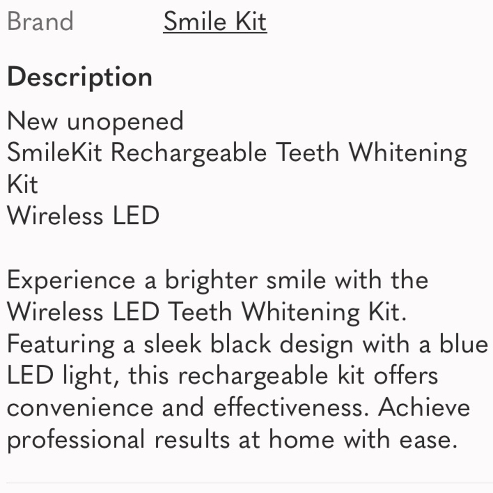 SmileKit Rechargeable Teeth Whitening Kit with Blue Wireless LED sealed SMILE - Picture 7 of 7
